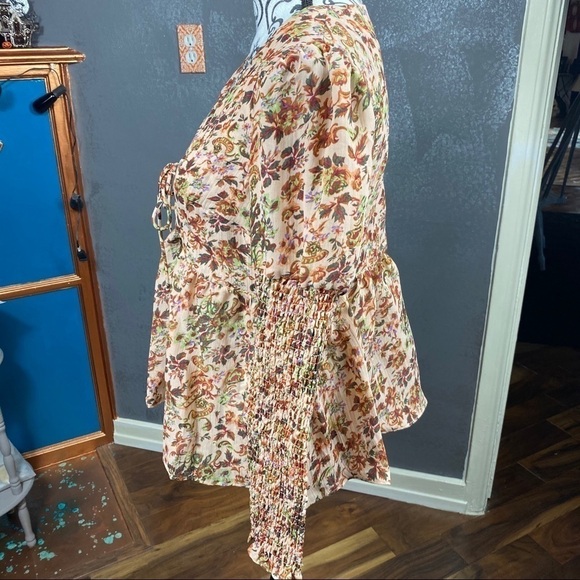 STEVIE MAY SAFFRON Brown floral long sleeve top - Picture 9 of 13